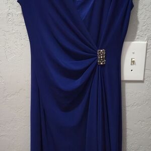American Living Royal Blue Midi Dress with Jeweled Side Detail